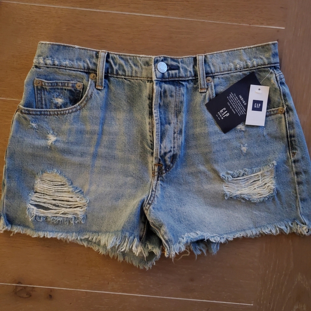 Distressed Denim Shorts